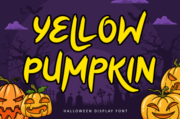 Yellow Pumpkin: The Brushed Display Font That Brings Halloween Designs to Life
